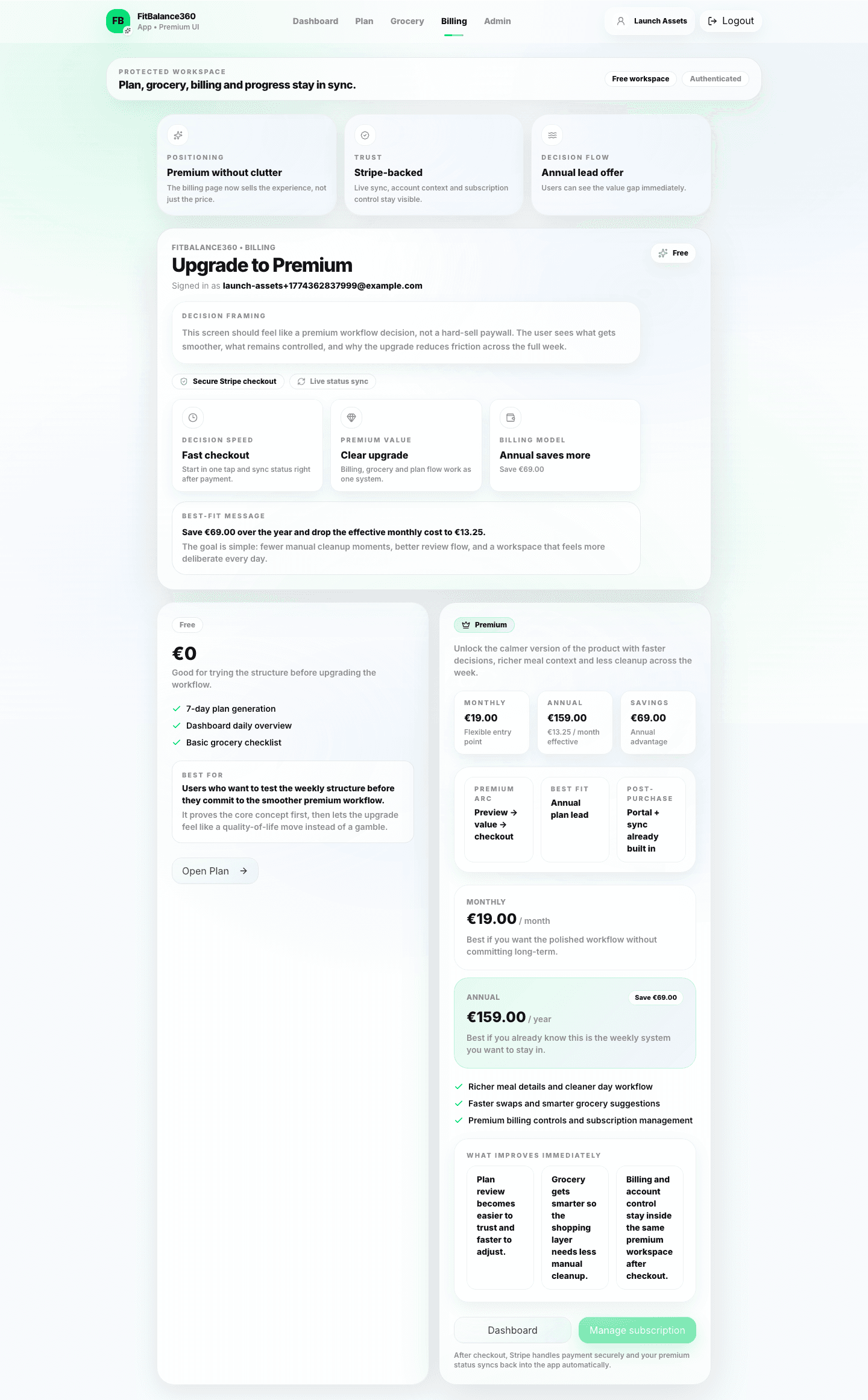 FitBalance360 billing preview