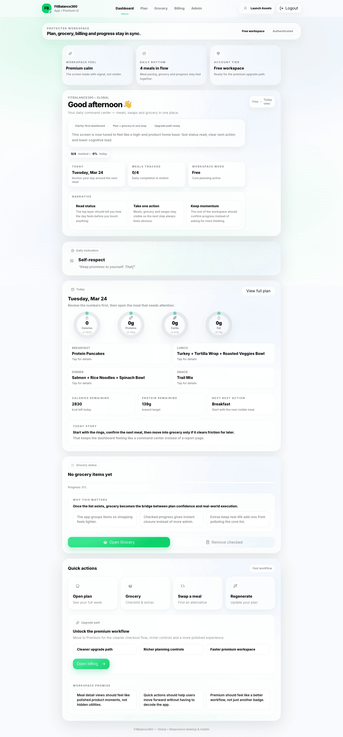 FitBalance360 dashboard preview