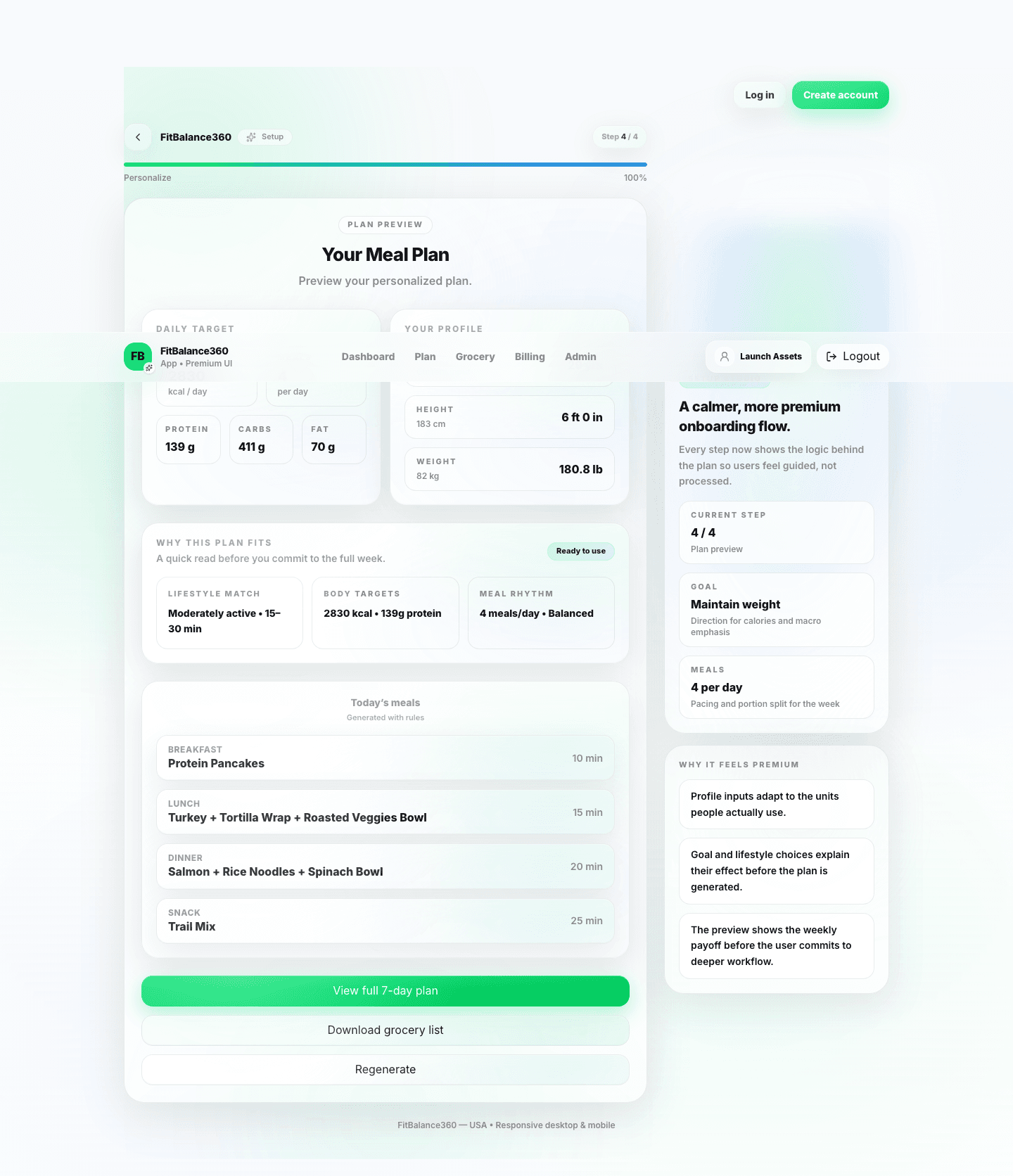 FitBalance360 onboarding preview